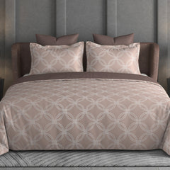 Halo Weave Bedsheet Set | 600 TC | 100% Satin Cotton | Soft Mocha
