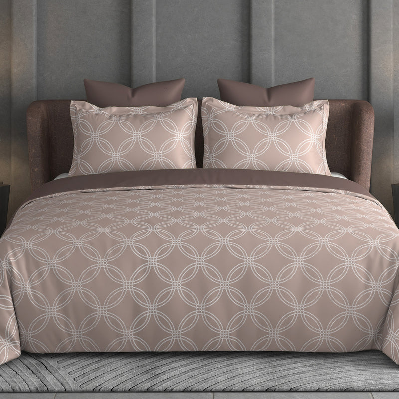 Halo Weave Bedsheet Set | 600 TC | 100% Satin Cotton | Soft Mocha