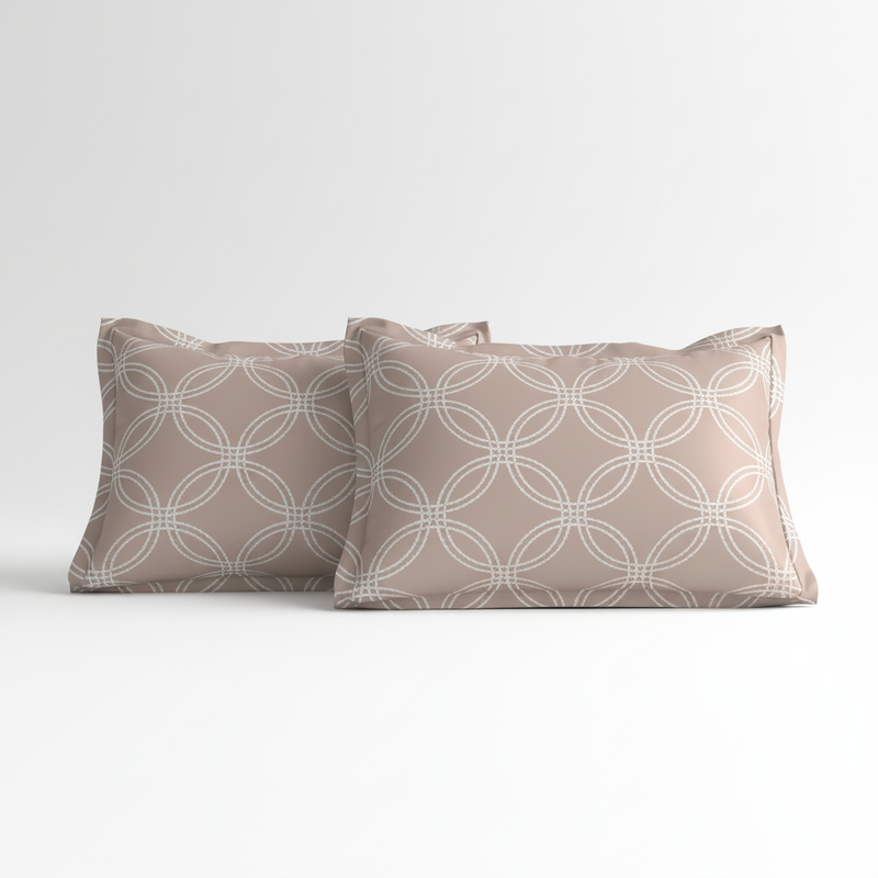 Halo Weave Bedsheet Set | 600 TC | 100% Satin Cotton | Soft Mocha