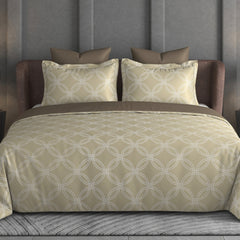 Halo Weave Bedsheet Set | 600 TC | 100% Satin Cotton | Warm Beige