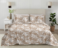 Heavenly Florals King Bedsheet Set | 300 TC | 100% Pure Cotton | Brown