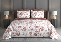 Heritage Bloom Bedsheet Set | 600 TC | 100% Satin Cotton | Dusty Rose