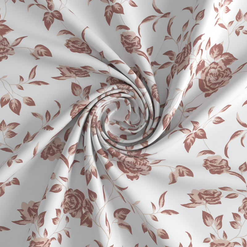 Heritage Bloom Bedsheet Set | 600 TC | 100% Satin Cotton | Dusty Rose