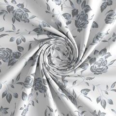 Heritage Bloom Bedsheet Set | 600 TC | 100% Satin Cotton | Grey