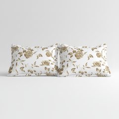Heritage Bloom Bedsheet Set | 600 TC | 100% Satin Cotton | Sand Gold
