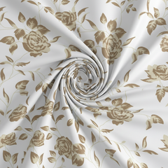 Heritage Bloom Bedsheet Set | 600 TC | 100% Satin Cotton | Sand Gold