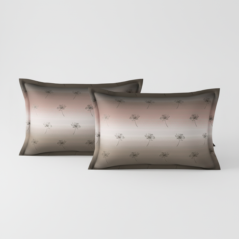 Hushed Horizon King Bedsheet Set | 400 TC | 100% Pure Cotton | 2 Pillow Covers | Dusty Rose