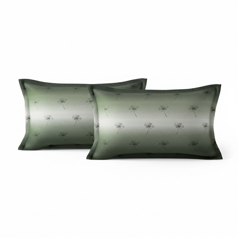 Hushed Horizon King Bedsheet Set | 400 TC | 100% Pure Cotton | 2 Pillow Covers | Sage Green