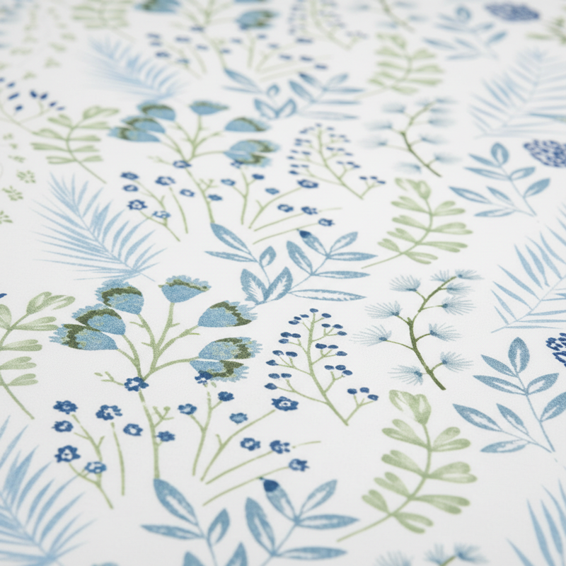 Floral and leaf pattern on a white background