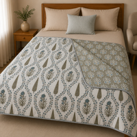 Neel Bageecha Reversible Lightweight AC Dohar | Double Bed Dohar