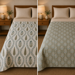 Neel Bageecha Reversible Lightweight AC Dohar | Double Bed Dohar