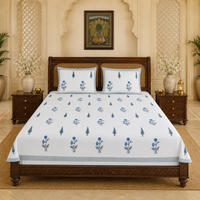 Neel Kusum Jaipuri King Size Bedsheet | 100% Pure Cotton | Anarkali Collection