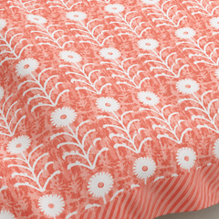 Padharo Bagh Jaipuri King Size Bedsheet | 100% Pure Cotton | Pink | Anarkali Collection