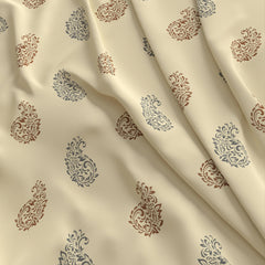 Paisley Bloom King Bedsheet Set | 400 TC | Beige