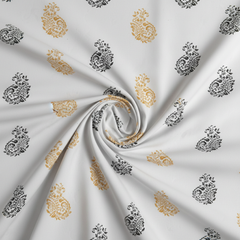 Paisley Bloom King Bedsheet Set | 400 TC | Grey