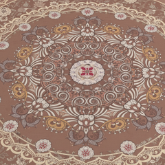 Decorative pattern with floral and swirl designs on a brown background