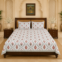 Rajsi Gulzar Jaipuri King Size Bedsheet | 100% Pure Cotton | Anarkali Collection