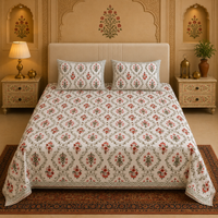 Rajsi Gulzar Jaipuri King Size Bedsheet | 100% Pure Cotton | Anarkali Collection