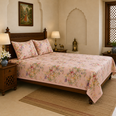 Rani Bagh Jaipuri King Size Bedsheet | 100% Pure Cotton