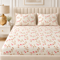 Rosé Reverie King Size Bedsheet Set | 210 TC Perkale | 100% Pure Cotton