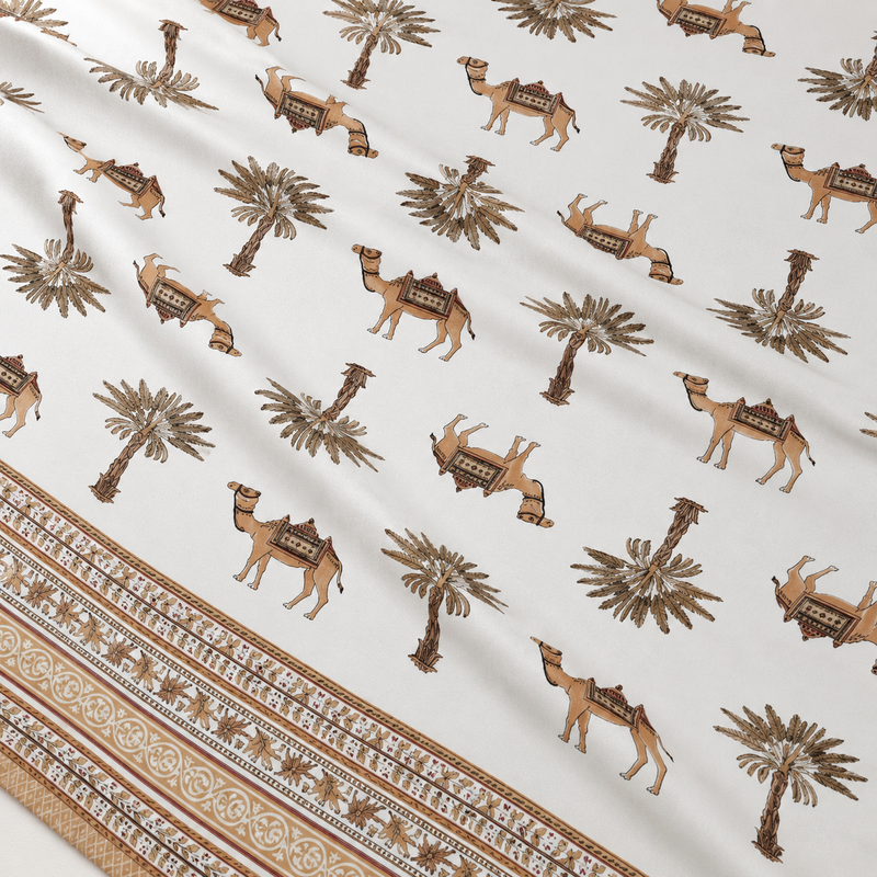 Thar Caravan Jaipuri King Size Bedsheet | 100% Cotton | Orange