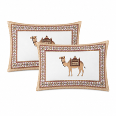 Thar Caravan Jaipuri King Size Bedsheet | 100% Cotton | Orange