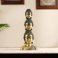 Triple Head Buddha Resin