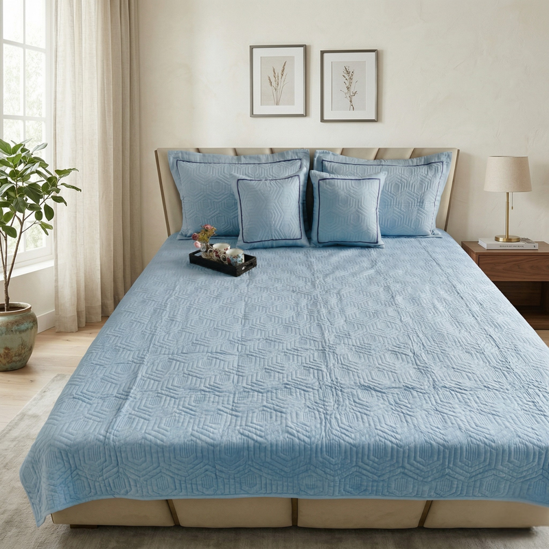 Sanctum Sovereign - Sky Blue Bed Cover 300TC