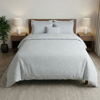 Jacquard Quiet Tendrils King Bedsheet Set | 300 TC | 100% Pure Cotton | 2 Pillow Covers
