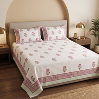 Gulabi Bagh Jaipuri King Size Bedsheet | 200 TC Percale | 100% Pure Cotton