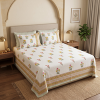 Kesar Vatika Jaipuri King Size Bedsheet | 200 TC Percale | 100% Pure Cotton
