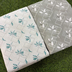 Urban Leaf Reversible Lightweight AC Dohar | Double Bed Dohar | Aqua & Mint Green