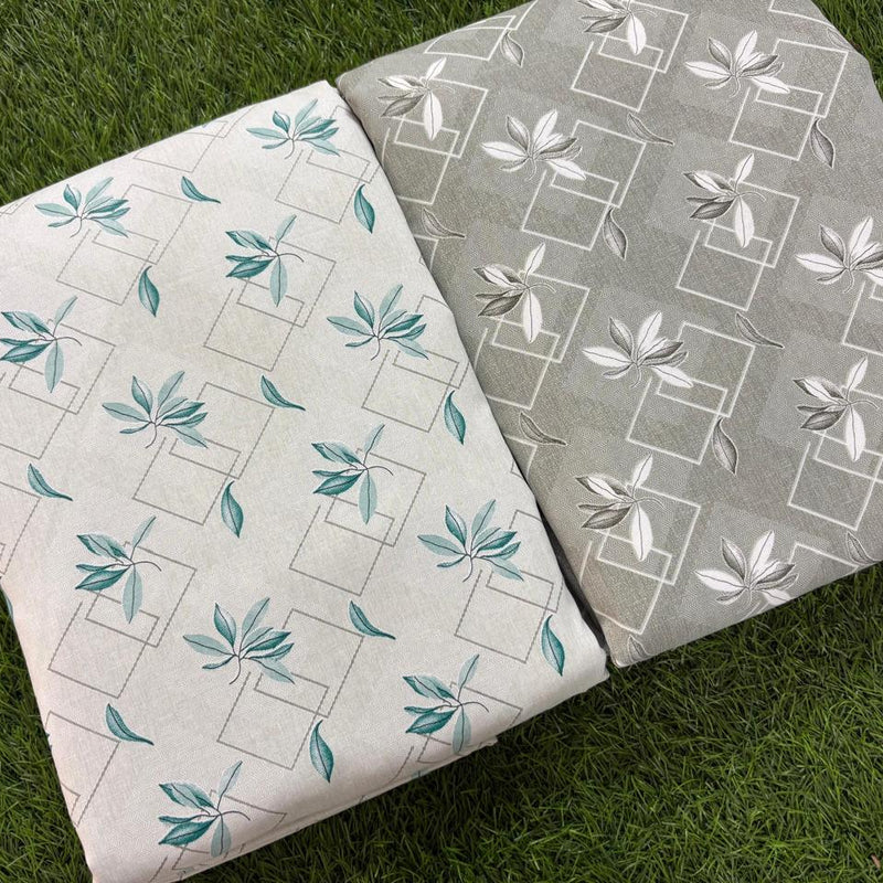 Urban Leaf Reversible Lightweight AC Dohar | Double Bed Dohar | Aqua & Mint Green