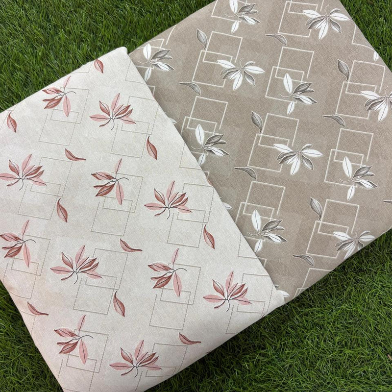 Urban Leaf Reversible Lightweight AC Dohar | Double Bed Dohar | Cherry & Beige