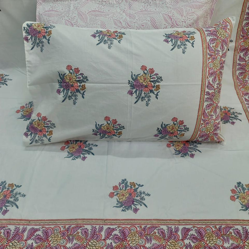 Raj Gubal Jaipuri King Size Bedsheet | 200 TC Percale | 100% Pure Cotton