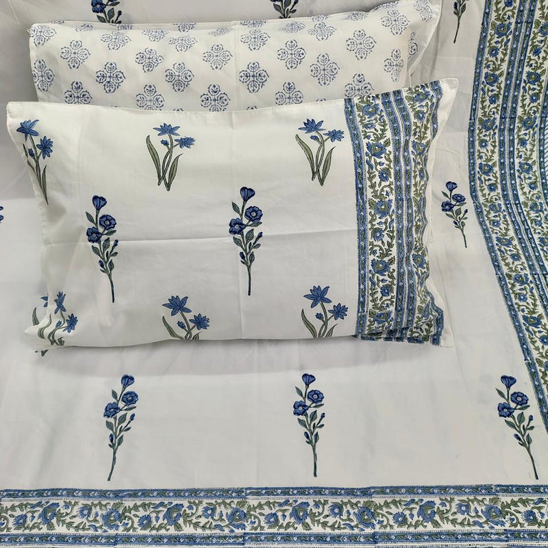 Indraneel Jaipuri King Size Bedsheet | 200 TC Percale | 100% Pure Cotton