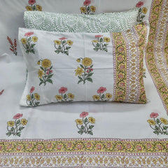 Kesar Vatika Jaipuri King Size Bedsheet | 200 TC Percale | 100% Pure Cotton