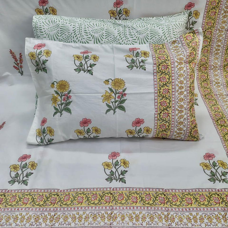 Kesar Vatika Jaipuri King Size Bedsheet | 200 TC Percale | 100% Pure Cotton