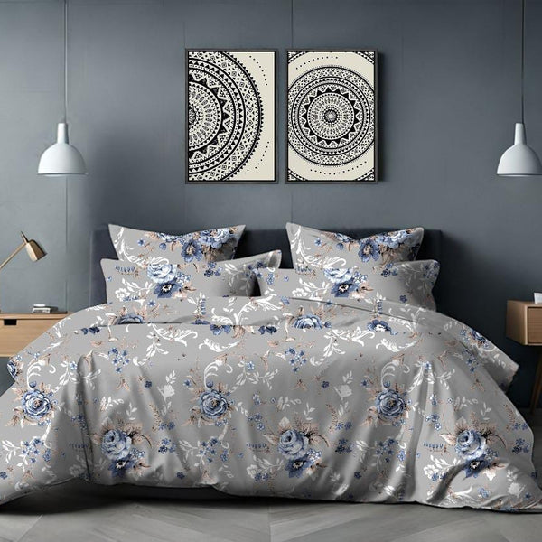 Floral Hush - Grey Blue 400TC