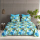 Floral Haven King Bedsheet Set | 210 TC | 100% Pure Cotton | 2 Pillow Covers | Aqua