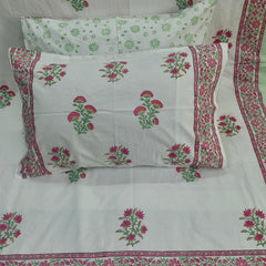Gulabi Bagh Jaipuri King Size Bedsheet | 200 TC Percale | 100% Pure Cotton