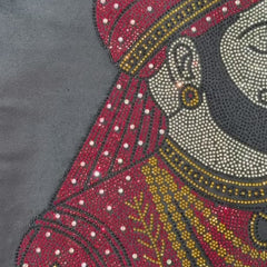 Closeup of the Rajasthani King embollished cushion cover video