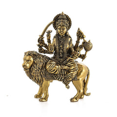 Divine Goddess Durga Maa Brass Idol | 5" | 100% Brass