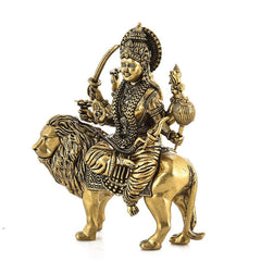 Divine Goddess Durga Maa Brass Idol | 5" | 100% Brass