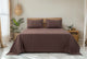 Classic Plain King Bedsheet Set | 400 TC | 100% Satin Cotton | 2 Pillow Covers | Coffee