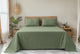 Classic Plain King Bedsheet Set | 400 TC | 100% Satin Cotton | 2 Pillow Covers | Moss