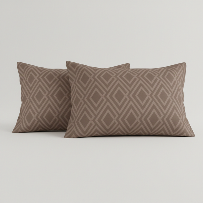 Jacquard Diamond Muse King Bedsheet Set | 300 TC | 100% Pure Cotton | 2 Pillow Covers