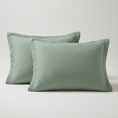 Jacquard Elysian Leaves King Bedsheet Set | 300 TC | 100% Pure Cotton | 2 Pillow Covers