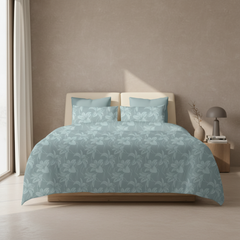 Lily Mist King Bedsheet Set | 400 TC | 100% Pure Cotton | 2 Pillow Covers