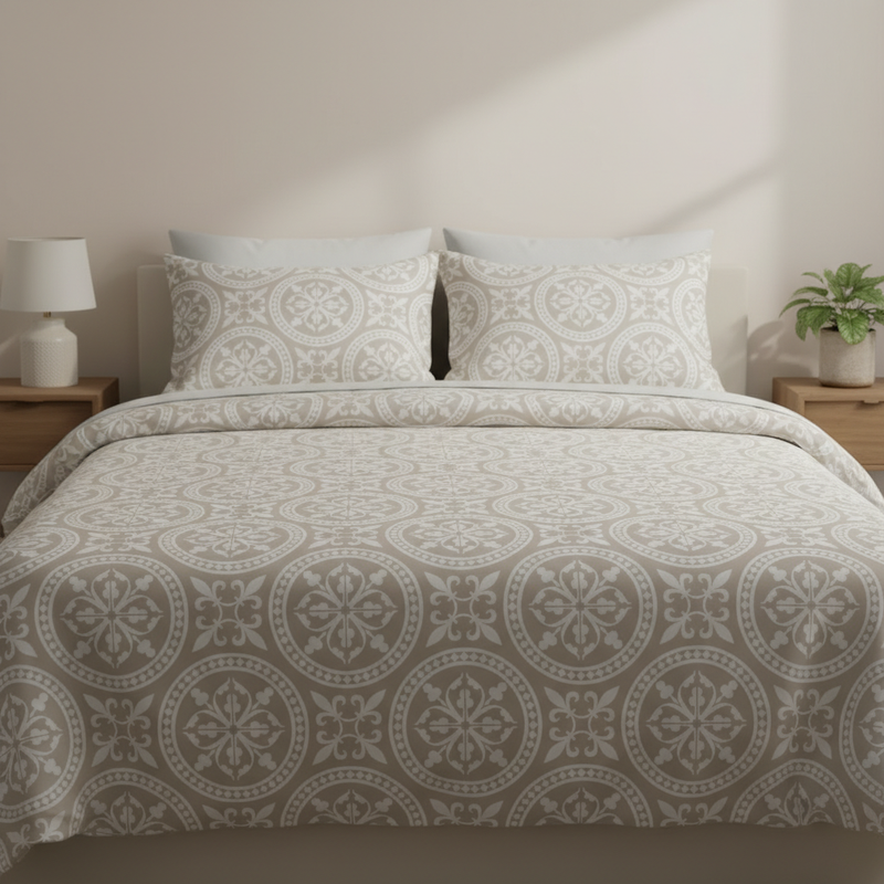 Magnolia Dune King Bedsheet Set | 400 TC | 100% Pure Cotton | 2 Pillow Covers